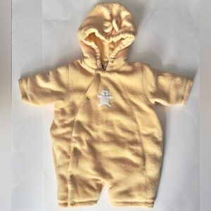 À L'heure Anglaise Creamy Yellow Baby Bunting Teddy Bear Unisex Size 3-6 Months